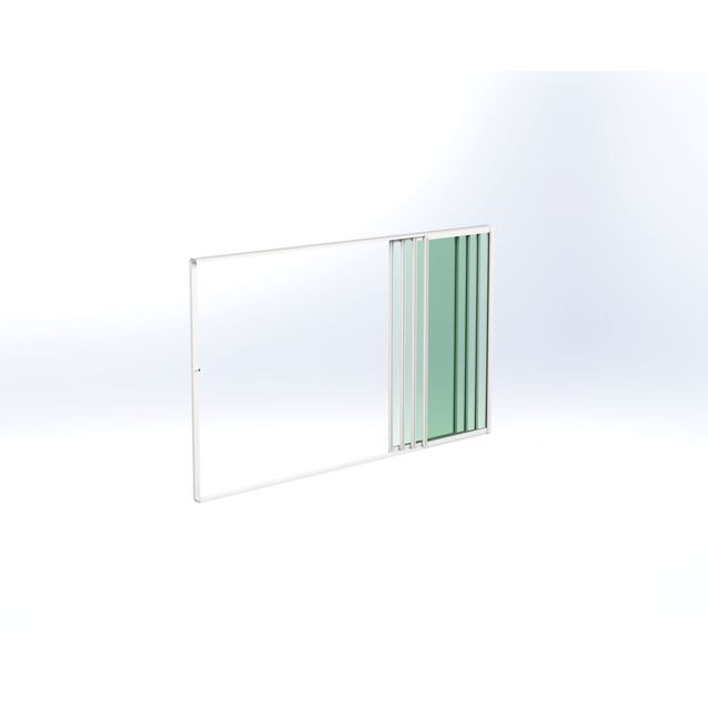 Terassin lasiliukuovi Keraplast 4-os. 2100x3800mm, kirkas/valkoinen, sisäpuolinen nuppilukitus