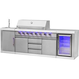 Kaasugrilli/kesäkeittiö Mustang Ametist 6 poltinta + sivukeitin + infrapunapoltin + jääkaappi