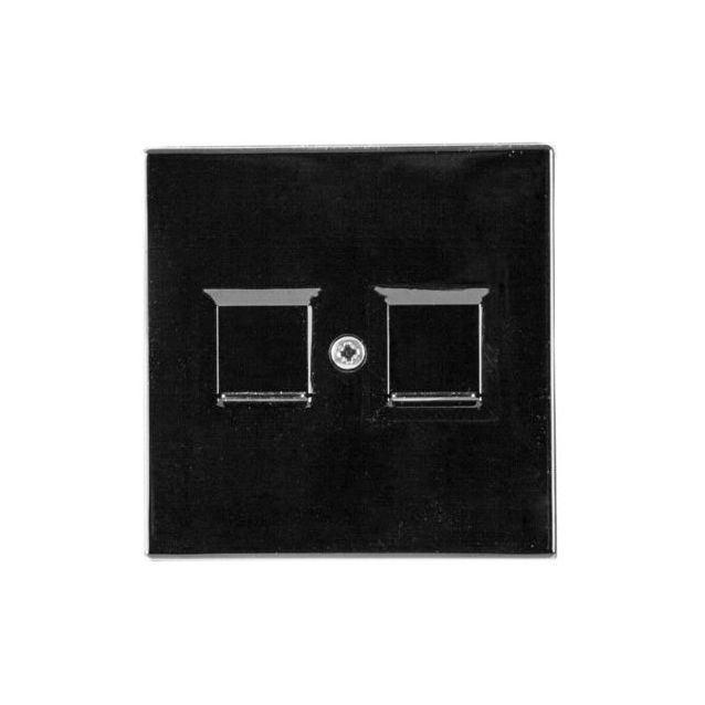 Keskiölevy Ensto Intro 2XRJ45 Keystone, dataliitäntärasialle, musta