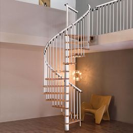 Kierreportaat Byggera Euro Design Ø1200-1600 mm valkoinen/pyökki