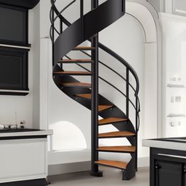 Kierreportaat Dolle Cambridge, Ø1400mm, pyökki, musta teräs