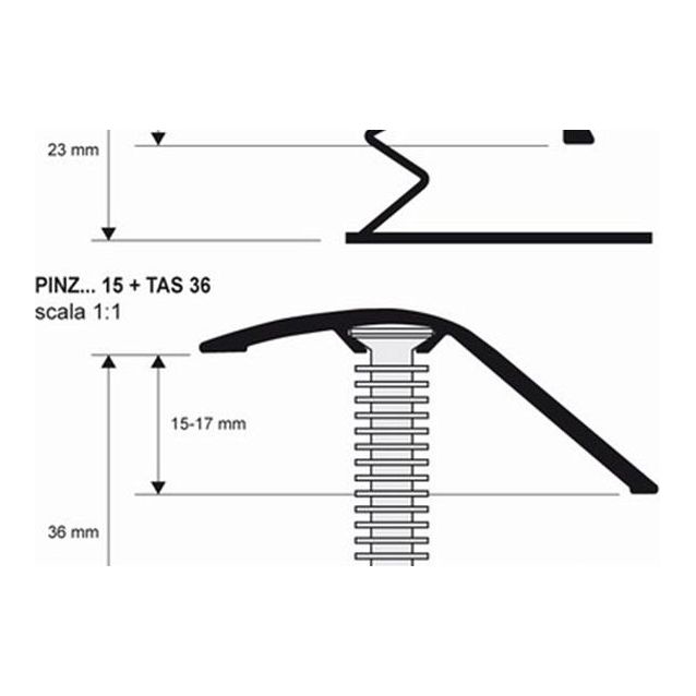 Kiinnitystulppa Progress Profiles listoille TAS, 36mm, 20 kpl, nylon