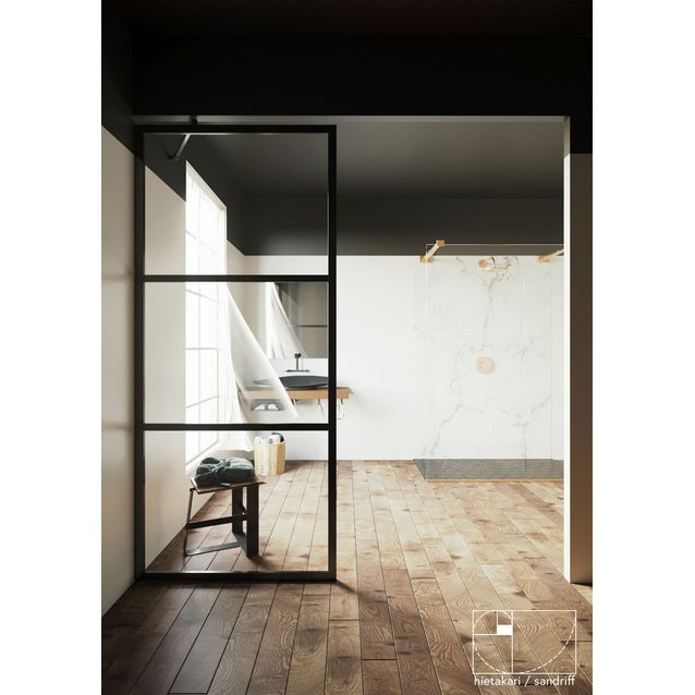 Kiinteä suihkuseinä Hietakari Bläk 734 Tokyo mittatilaus