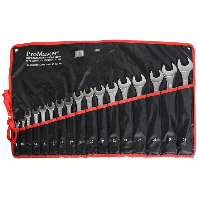 Kiintolenkkiavainsarja ProMaster 17 osainen 8-32 mm