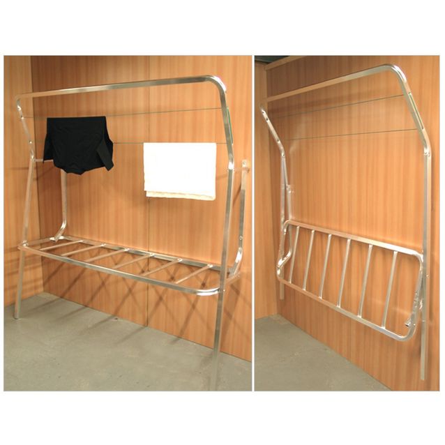 Tamppausteline Kikka seinälle kääntyvä alumiini naruilla