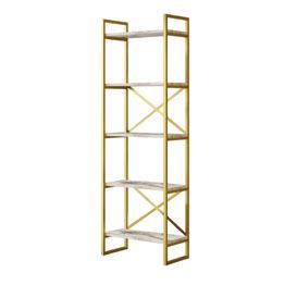 Kirjahylly Linento Furniture Vg3, kulta/marmorijäljitelmä