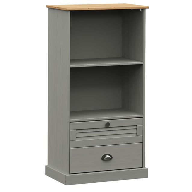 Kirjahylly VIGO harmaa 60x35x114,5 cm täysi mänty (53186)