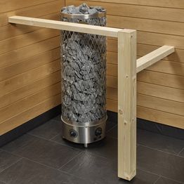 Kiukaan suojakaide/jalkatuki Sun Sauna Log L-malli kuusi