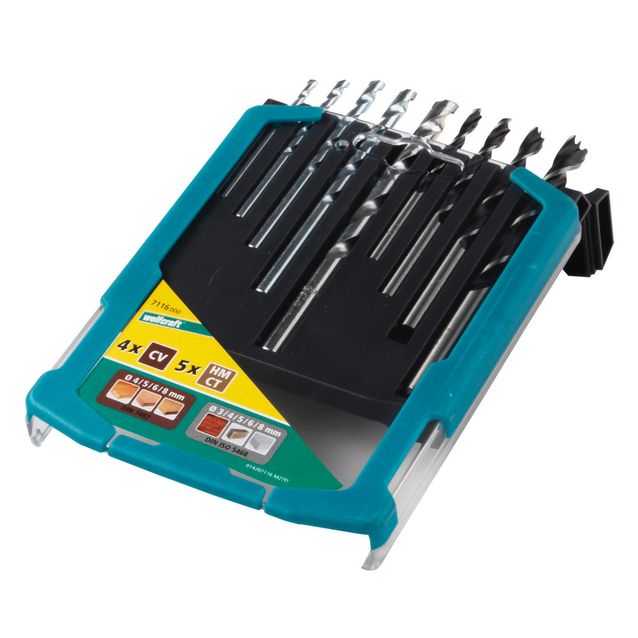 Kivi- ja puuporanteräsetti Wolfcraft 7116000 5+4 kpl