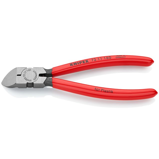 Sivuleikkurit Knipex 160 mm muoville taivutettu 45°