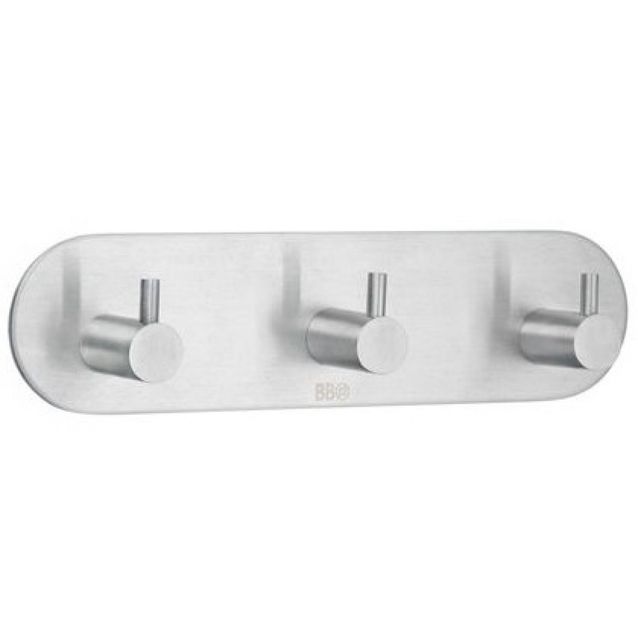 Kolmoiskoukku Smedbo B design 1103 tarrakiinnitteinen harjattu