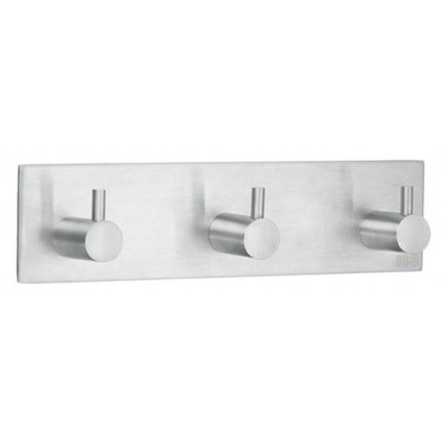 Kolmoiskoukku Smedbo B design 1107 tarrakiinnitteinen harjattu