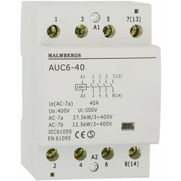 Kontaktori Malmbergs 40A 230V 4-napainen 3 moduulia
