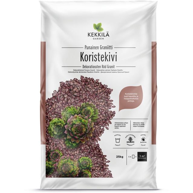 Koristekivi Kekkilä Punainen Graniitti 8-12 mm 42 säkkiä x 25 kg lava 1050 kg