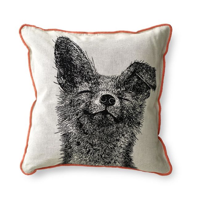 Koristetyynynpäällinen Finlayson Kettu 50x50 cm musta/valkoinen