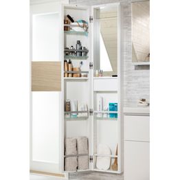 Korkea kaappi Ido Glow 1750x320x220mm sisäpeilillä vasen tammi