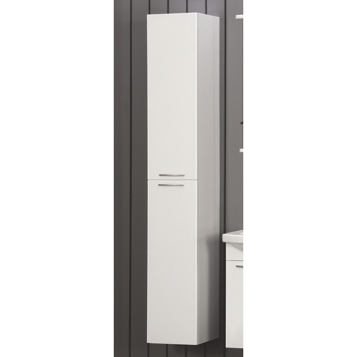 Korkea kaappi Noro Fix 280x310x1740 mm valkoinen kiiltävä