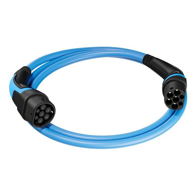 Sähköauton latauskaapeli go-e, Type 2, 22kW, 2.5m, sininen