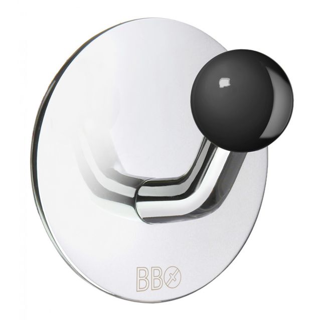 Koukku Smedbo B design tarrakiinnitteinen kiiltävä/musta nuppi