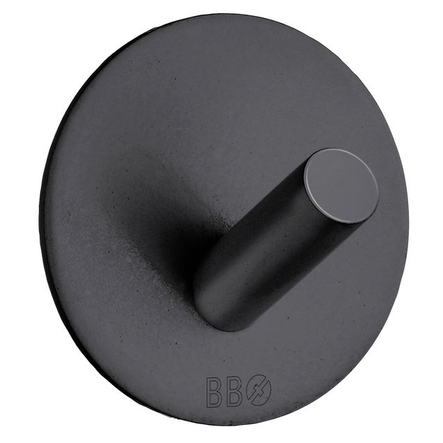 Koukku Beslagsboden BB1090 tarrakiinnitteinen musta