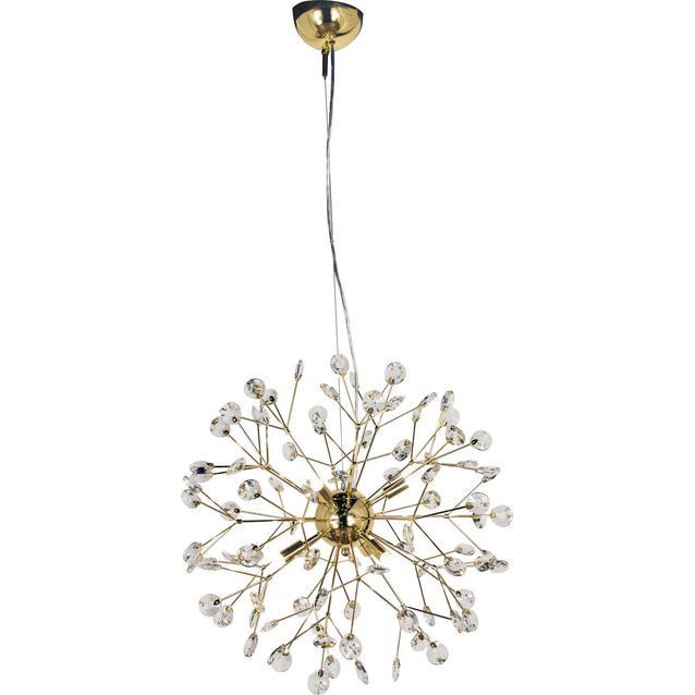 Kristallikattovalaisin Aneta Viva ø 55 cm messinki/kirkas K9-kristallilasi