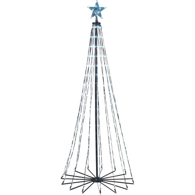 Valojoulukuusi Konstsmide, 265 RGB LED, musta metallirunko, kaukosäädin