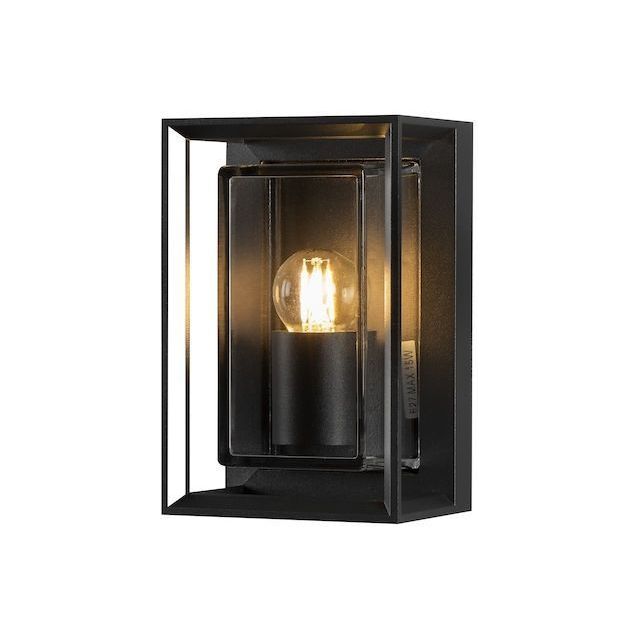 Seinävalaisin Konstsmide Brindisi Mini 7886-750, E27, musta kirkkaalla lasilla