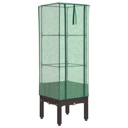 Kukkalaatikko kasvihuonepeitteellä rottinkityyli 40x40x140 cm (15804)