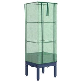 Kukkalaatikko kasvihuonepeitteellä rottinkityyli 40x40x140 cm (15832)