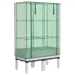 Kukkalaatikko kasvihuonepeitteellä rottinkityyli 80x40x140 cm (15847)