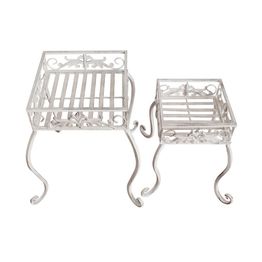 Kukkapöytäsetti Chic Garden kulmikas valkoinen 2 kpl