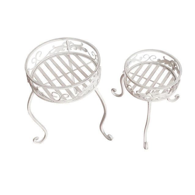 Kukkapöytä Chic Garden pyöreä valkoinen 2 kpl