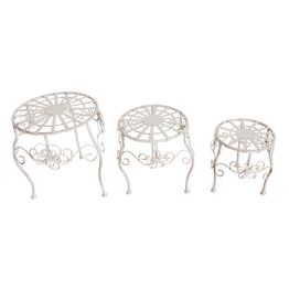 Kukkapöytäsetti Chic Garden pyöreä valkoinen 3 kpl