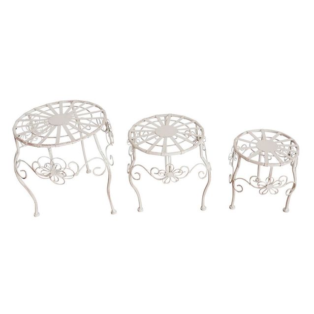 Kukkapöytä Chic Garden pyöreä valkoinen 3 kpl