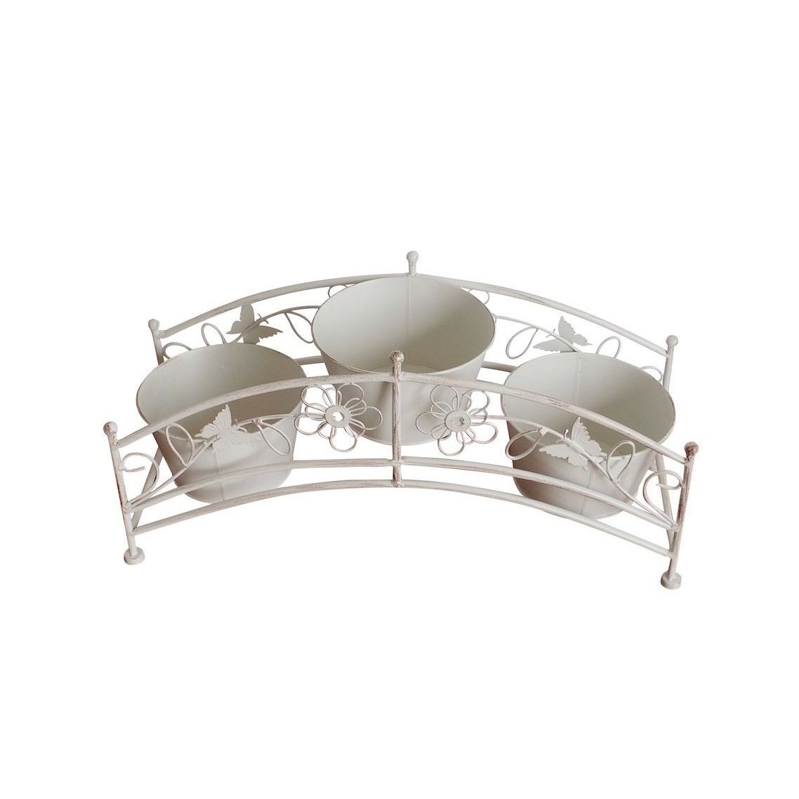 Kukkateline kolmelle ruukulle Chic Garden Kaari 30x60x20 cm valkoinen