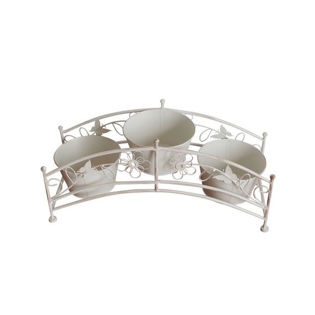 Kukkateline kolmelle ruukulle Chic Garden Kaari 30x60x20 cm valkoinen