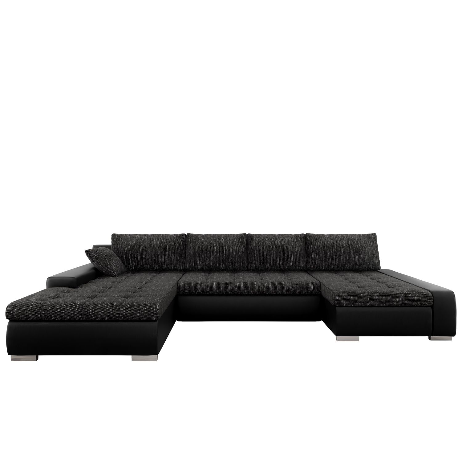 U-sohva CARO, 6-istuttava, musta/tummanharmaa (7007)