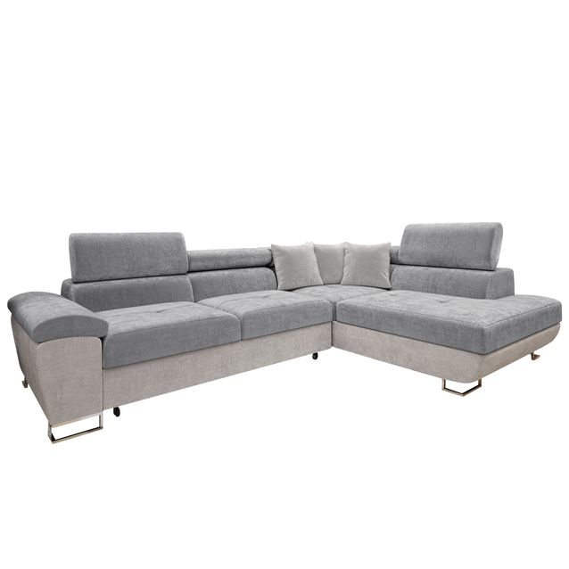 Kulmasohva COTERE , 4-istuttava, vaaleanharmaa/harmaa (4113)