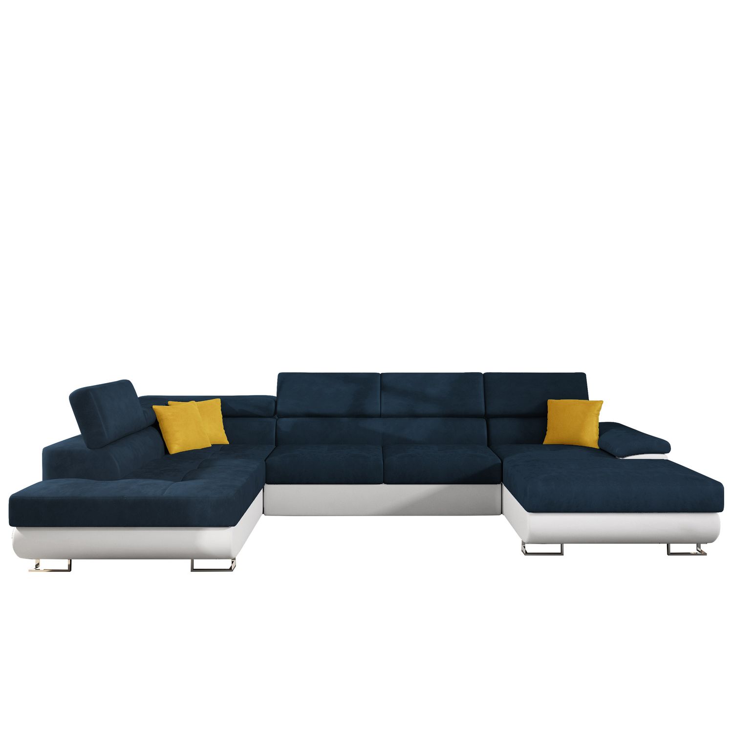 U-sohva COTERE BIS, 7-istuttava, valkoinen/sininen/keltainen (2963)
