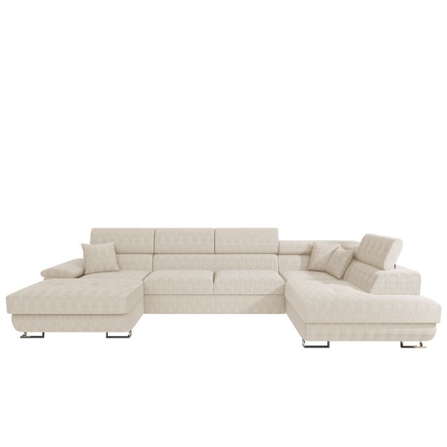 Kulmasohva COTERE BIS sametti, 7-istuttava, luonnonvalkoinen