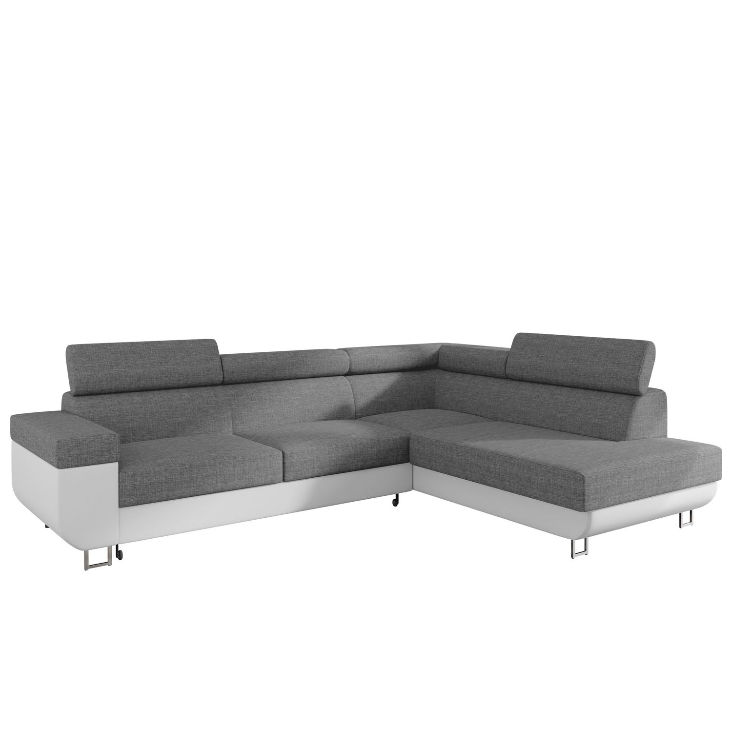 Kulmasohva FONTI, 4-istuttava, valkoinen/vaaleanharmaa (3056)