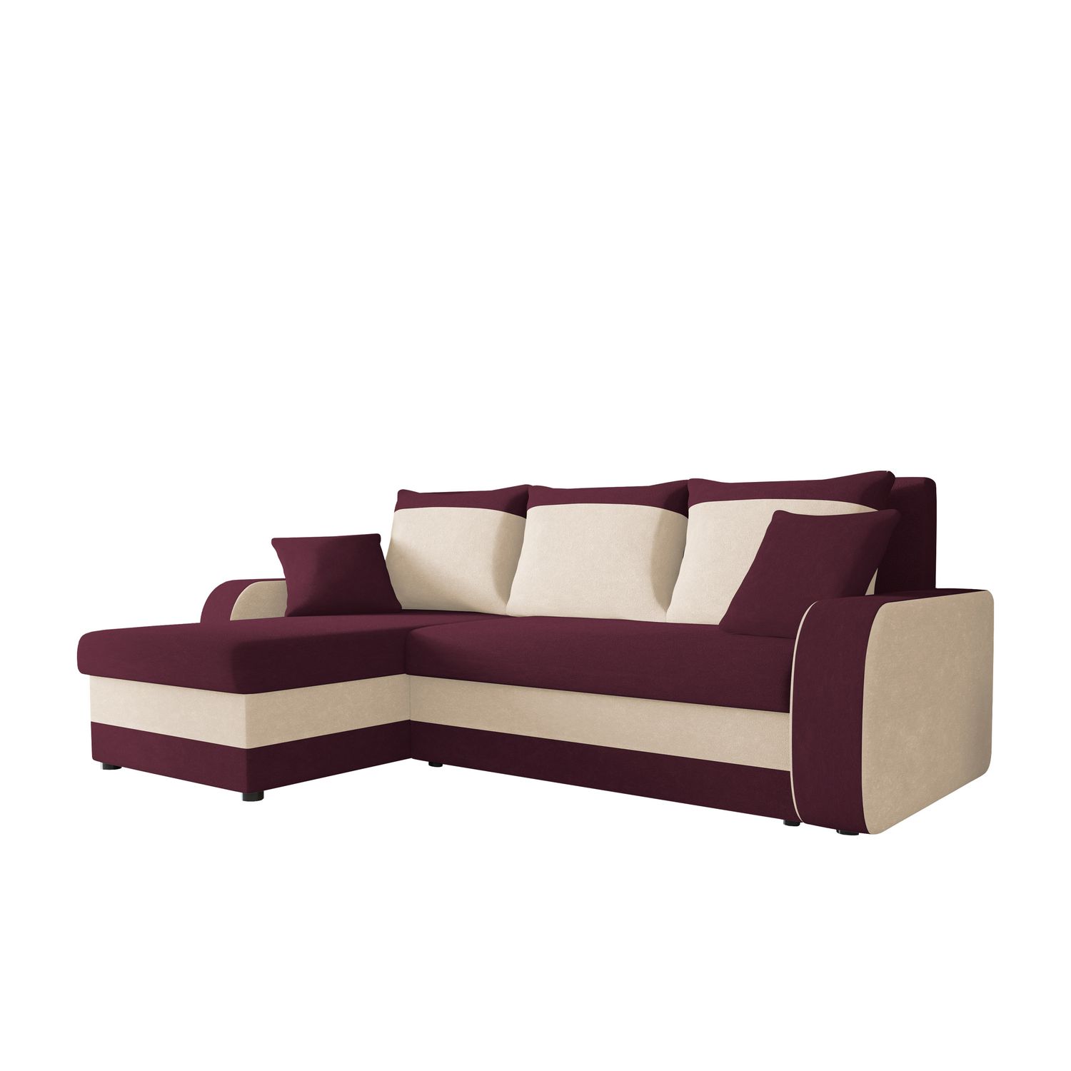 Divaanisohva KRIS M, 4-istuttava, valkoinen/punainen (3461)