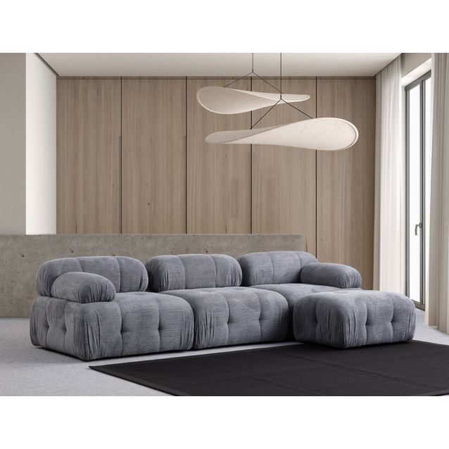 Kulmasohva Linento Furniture Petite, harmaa, 3-istuttava