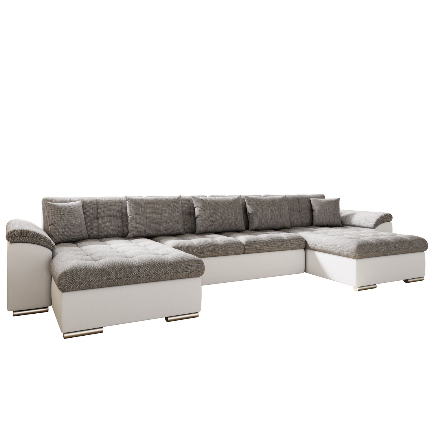 U-sohva WICENZA, 6-istuttava, valkoinen/beige (1265)