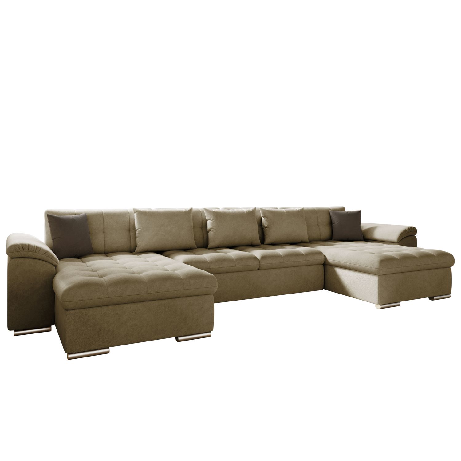 U-sohva WICENZA, 6-istuttava, beige/ruskea (9832)