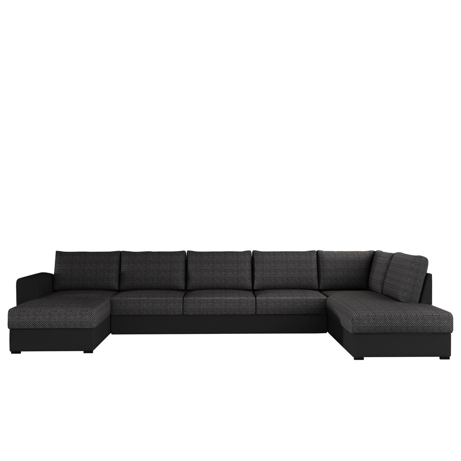 U-sohva WILMA LARGE, 8-istuttava, musta (6872)