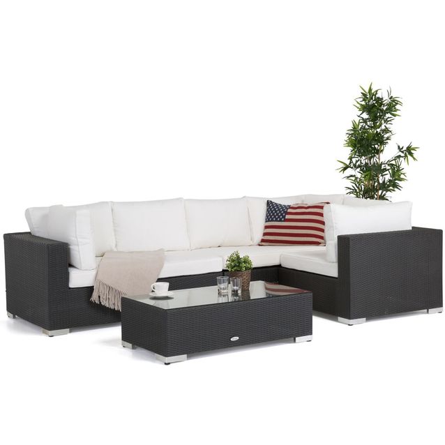 Kulmasohva Haapasaari musta polyrottinki lisäkuva 2