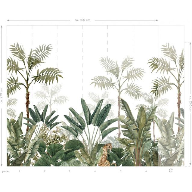 Kuvatapetti Esta Paradise XL Jungle White Green 3x2,79m