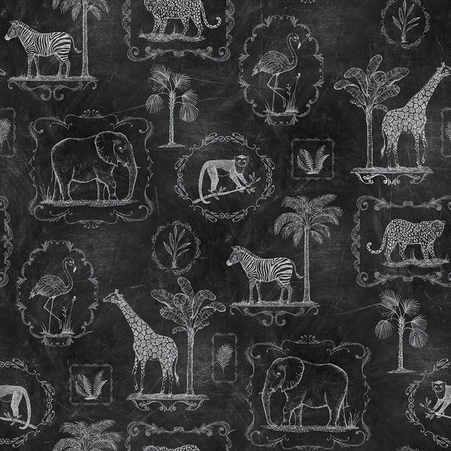 Kuvatapetti Rebel Walls Animal Party Blackboard, non-woven, mittatilaus
