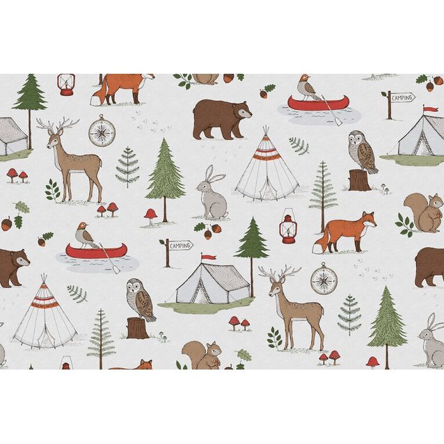 Lastenhuoneen tapetti Rebel Walls Camping Trip, non-woven, mittatilaus